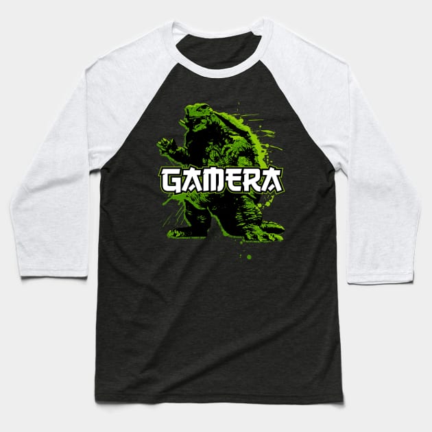 GAMERA - Splatter Baseball T-Shirt by KERZILLA